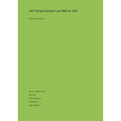 Het Tienpuntenplan van BBB en JA21 (Paperback)