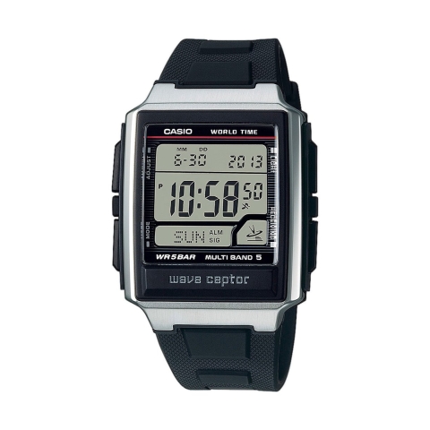 Casio WV-59R-1AEF Horloge Zendergestuurd (l x b x h) 48.3 x 39 x 12.5 mm Zilver Materiaal (behuizing): RVS, Hars Materiaal (armband): Hars