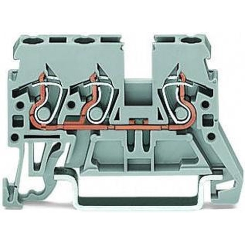 WAGO 870-681 Doorgangsklem 5 mm Spanveer Toewijzing: L Grijs 100 stuk(s)