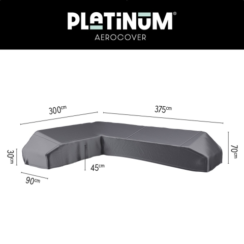 Loungeset platformhoes links 375x300x90xH30/45/70 cm - Aerocover