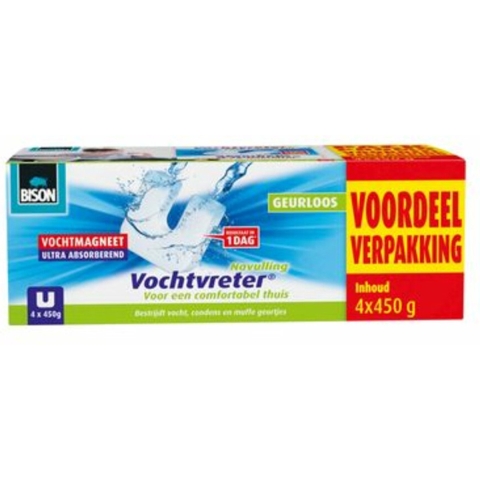 Bison Vochtvreter Ambiance Magneet Neutraal 4-Pack 4 x 450 gr