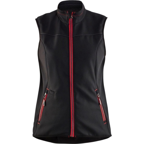 Blåkläder Dames softshell bodywarmer 38512516 | Zwart/Rood | Maat XXL - 7330509647790