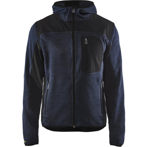 Blåkläder Gebreid vest met softshell 49302117 | Donker marineblauw/Zwart | Maat M - 7330509658512