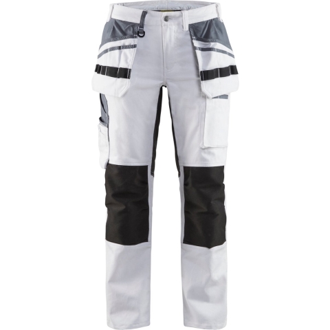 Blåkläder Dames Schildersbroek met stretch 79101000 | Wit/Zwart | Maat 44 - 7330509625378
