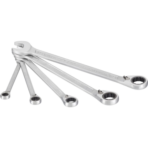 HAZET Ratelringsteeksleutelset 606/5 - Buitentwaalfkant tractieprofiel - 5 pieces-delig - 8 - 19