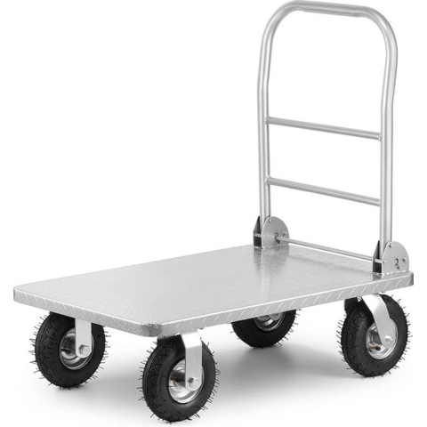 Higher Transportwagen - Magazijnwagen - 500kg - Opvouwbaar - Zilver Staal