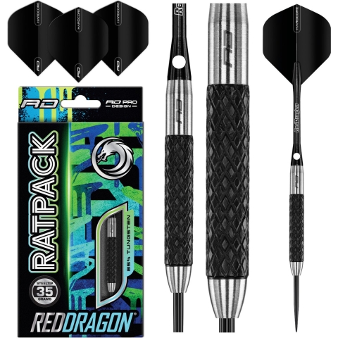 RED DRAGON - Rat Pack: Steeltip Tungsten Dartpijlen Professioneel - 35 gram