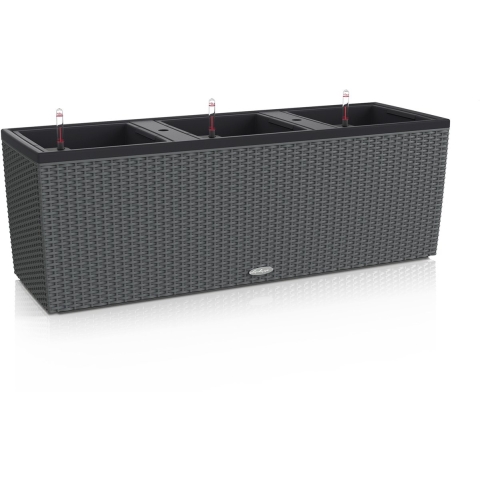 LECHUZA TRIO COTTAGE 40 - Plantenbak - met uitneembare binnenbakken - met bewateringssysteem - ALL-IN-ONE set met LECHUZA-PON - graniet