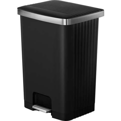 EKO - Hana 2 Pedaalemmer 70 liter - Plastic RVS - Zwart - Softclose