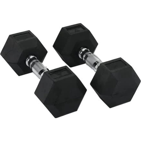 Hit Fitness Unisex Adult Hex Dumbbells 4 kg, Black, 4.0 kg, Pair