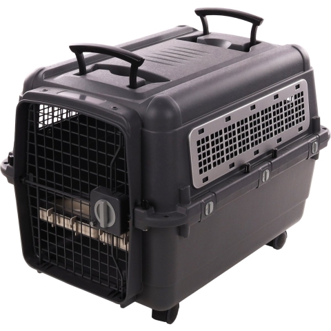Flamingo Transportkooi Lanta– M, Donkergrijs, 71 × 51 × 48 cm | Sterk, Duurzaam&Maximaal Comfort voor uw Hond!
