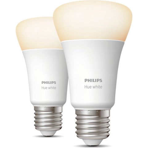 Philips Hue Slimme Lichtbron E27 Duopack - White - 9W - Bluetooth - 2 Stuks