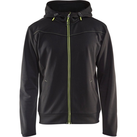 Blåkläder Hoodie met rits 33632526 | Zwart/High-Vis Geel | Maat M - 7330509550229