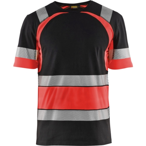 Blåkläder T-Shirt High-Vis 34211030 | Zwart/High-Vis Rood | Maat XL - 7330509620243