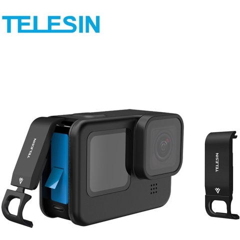 Telesin batterijklep met oplaadopening metaal - GoPro 9-12