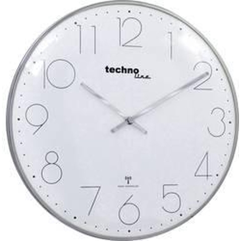 Techno Line WT 8235 chrom-optik Wandklok Zendergestuurd 350 mm x 25 mm Chroom