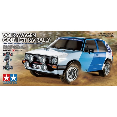 Tamiya 1:10 RC auto Elektro Rallywagen 1:10 RC Volkswagen Golf MK2GTI 16VRally Brushed 4WD Bouwpakket MF-01X