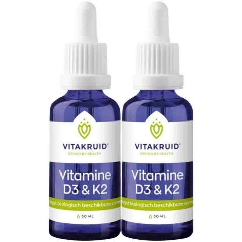 Gratis Verzending: 2x Vitakruid Vitamine D3&K2 30 ml