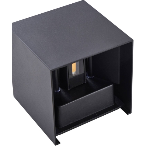Lindby - Nivar Square LED Buiten Wandlamp Black