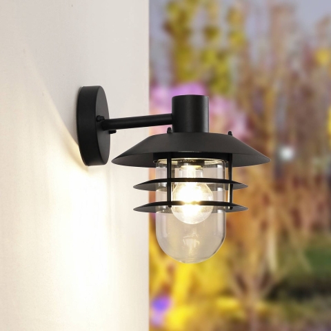Lindby - Meliora Buiten Wandlamp Zwart