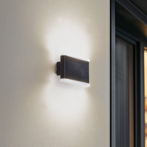 Lindby - Elvi LED Smart Buiten Wandlamp Zwart