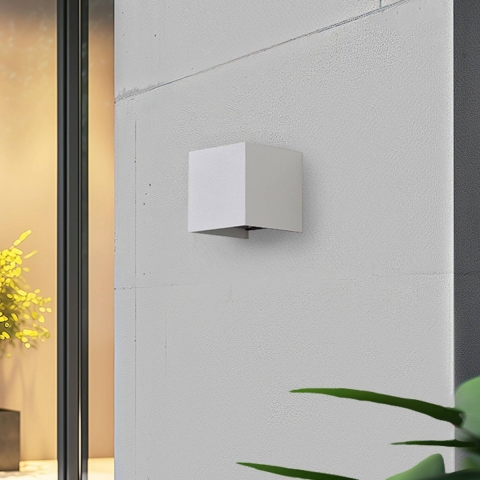 Lindby - Dara Square LED Smart Buiten Wandlamp Wit