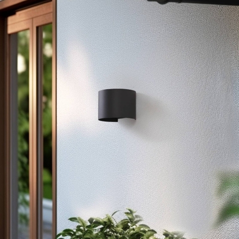 Lindby - Dara Round LED Smart Buiten Wandlamp Grijs