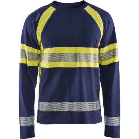 Blåkläder High-Vis T-Shirt lange mouwen 35101030 | Marine/High-Vis Geel | Maat L - 7330509672440
