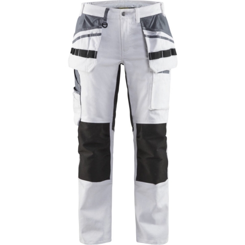 Blåkläder Dames Schildersbroek met stretch 79101000 | Wit/Zwart | Maat 50 - 7330509629550
