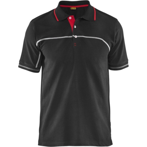 Blåkläder Poloshirt 33891050 | Zwart/Rood | Maat 3XL - 7330509479858