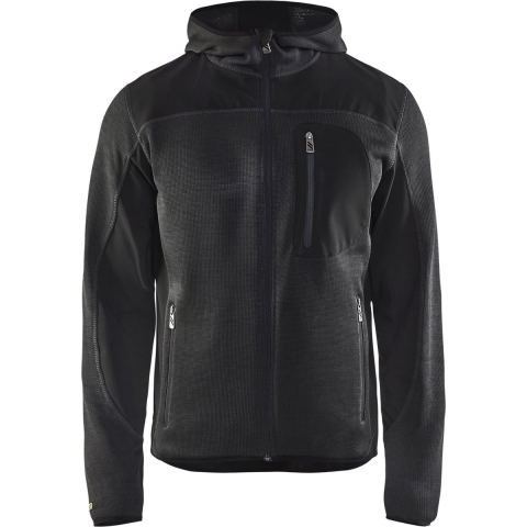Blåkläder Gebreid vest met softshell 49302117 | Donkergrijs/Zwart | Maat 3XL - 7330509411575