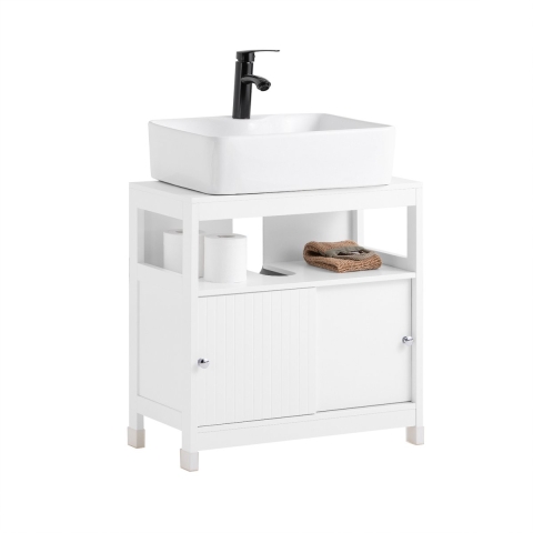 SoBuy Wastafelonderkast - BZR185-W - MDF - 60 x 60 x 30 cm - Wit