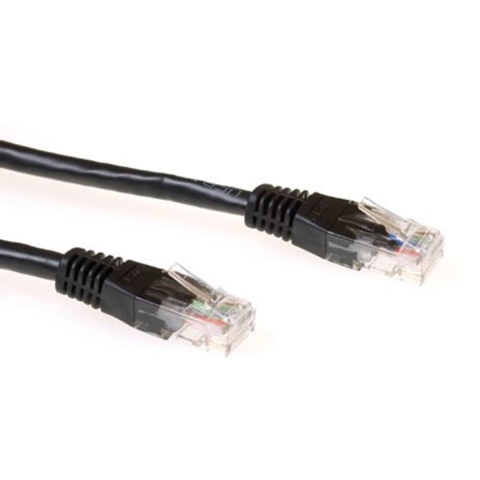ACT Zwarte 20 meter U/UTP CAT6A patchkabels met RJ45 connectoren