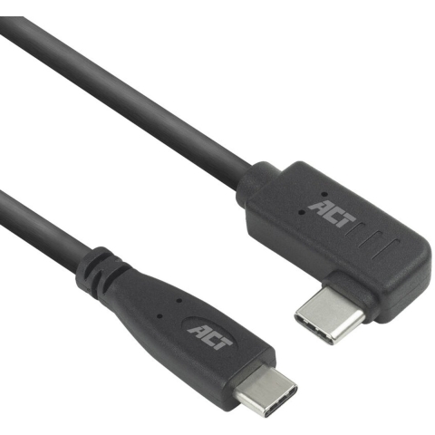 ACT USB 3.0 10Gbps 60W Type-C recht naar haaks links/rechts kabel USB-kabel USB 3.2 Gen 2 (3.1 Gen 2