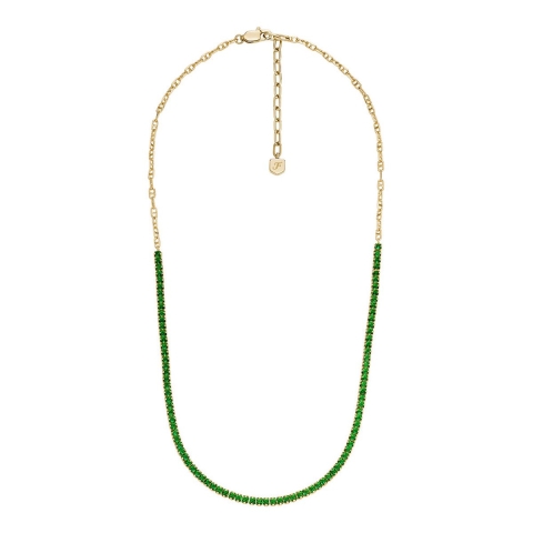 Damesketting roestvrij staal glassteen 32029431, Een maat, Roestvrij staal, Geen edelsteen