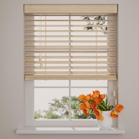 Radeco® Bamboe Houten Jaloezie - Easy Nerf - 50 mm - Licht Eiken - 75 x 240 cm - Maten van 50 t/m 25