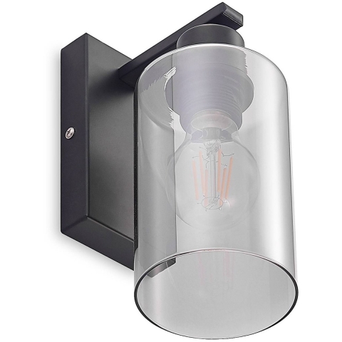 Lindby - Emavi Wandlamp Black/Smoke