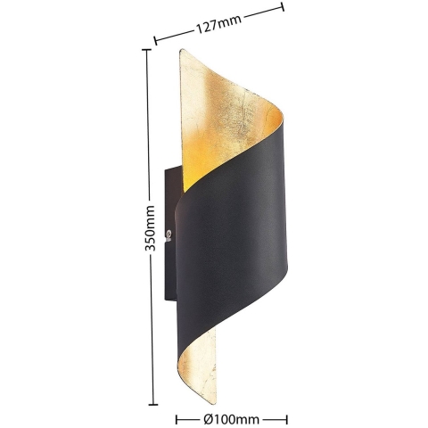 Lindby - Chenotara Wandlamp Black/Gold