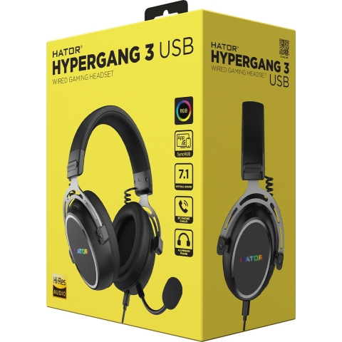 HATOR Hypergang 3 USB Hi-Res RGB Gaming Headset Zwart