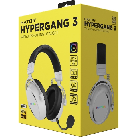 HATOR Hypergang 3 Wireless Noise Cancelling RGB Gaming Headset Wit