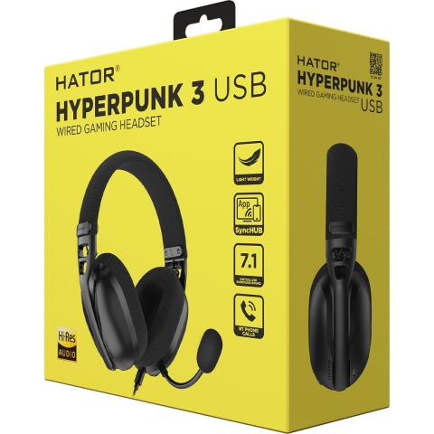 HATOR Hyperpunk 3 USB Gaming Headset Zwart