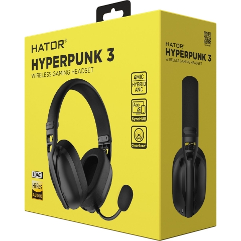 HATOR Hyperpunk 3 Wireless RF/BT Noise Cancelling Gaming Headset Zwart