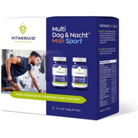 Gratis Verzending: 2x Vitakruid Man Sport Multi Dag Nacht 60 tabletten