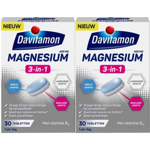 Gratis Verzending: 2x Davitamon Magnesium 3 in 1 30 tabletten
