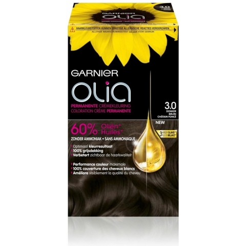 3x Garnier Olia Permanente Crèmekleuring 3.0 Donkerbruin