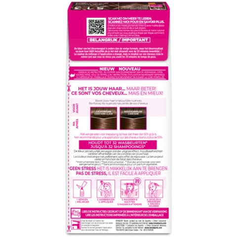 3x L'Oréal Casting Crème Gloss Semi-Permanente Haarkleuring 513 Goud Asbruin