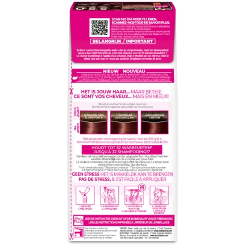 2x L'Oréal Casting Crème Gloss Semi-Permanente Haarkleuring 550 Licht Mahoniebruin