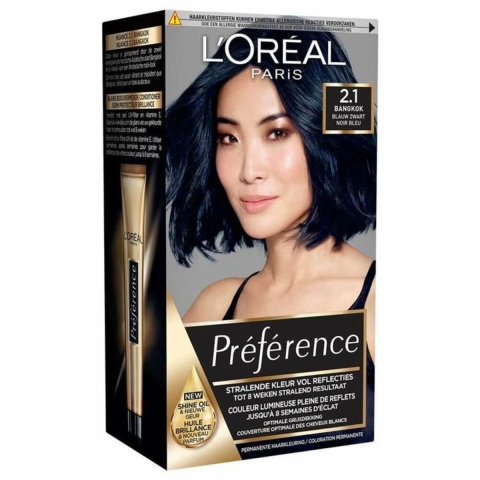 3x L'Oréal Préférence Permanente Haarkleuring 2.1 Blauw Zwart