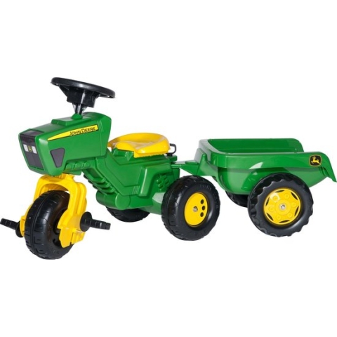 Rolly Toys Rolly MiniTrac John Deere Driewieler - Traptractor met Aanhanger