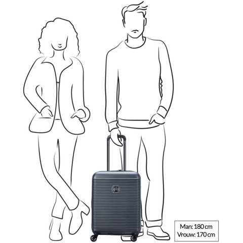 Delsey Paris Freestyle cabinetrolley, smal, 4 dubbele wielen, 55 cm, amandel, Amandel, 55 cm, Trolleycabine